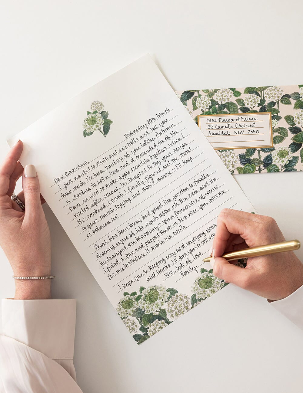 Hydrangea A4 Lined Writing Pad - Pure Apotheca