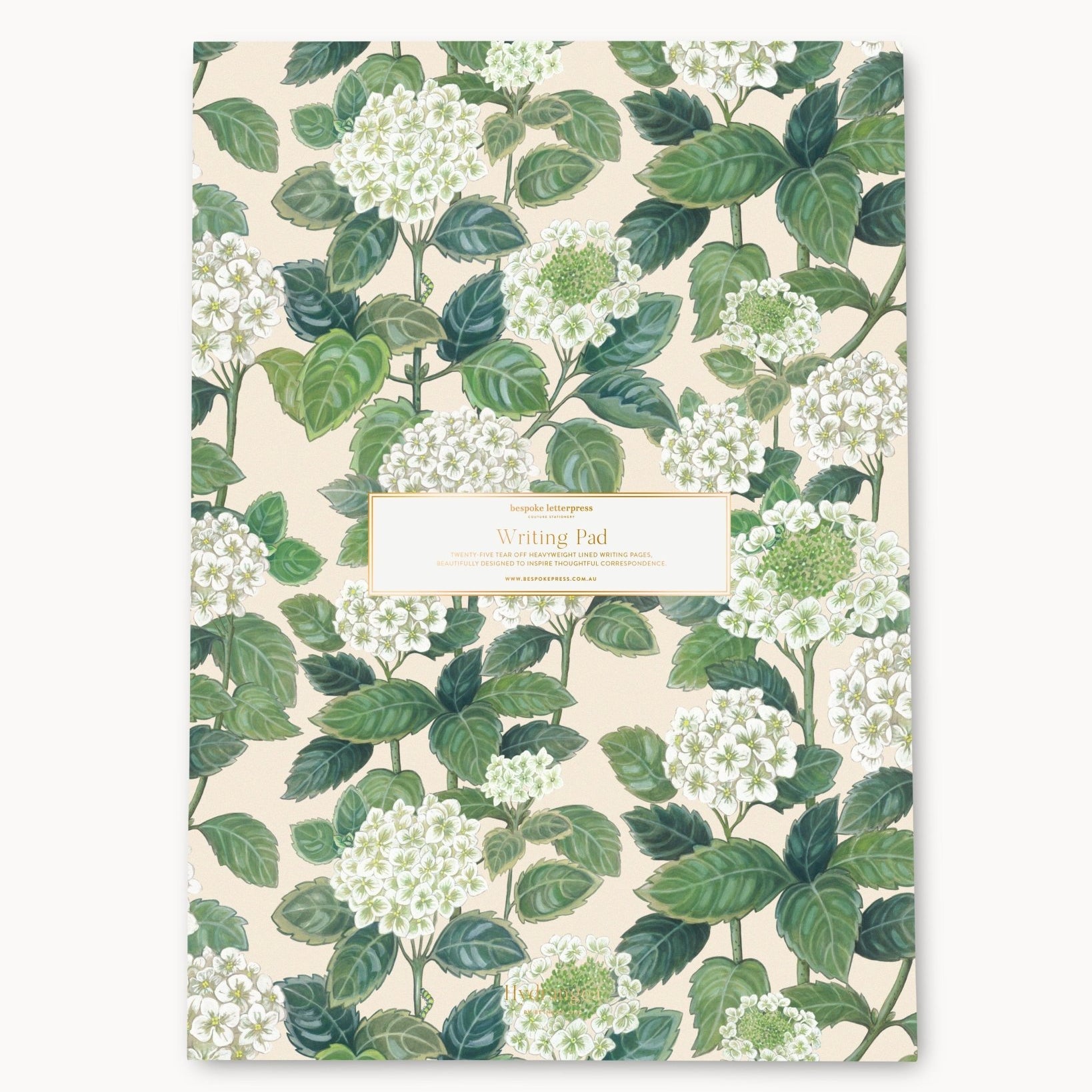Hydrangea A4 Lined Writing Pad - Pure Apotheca