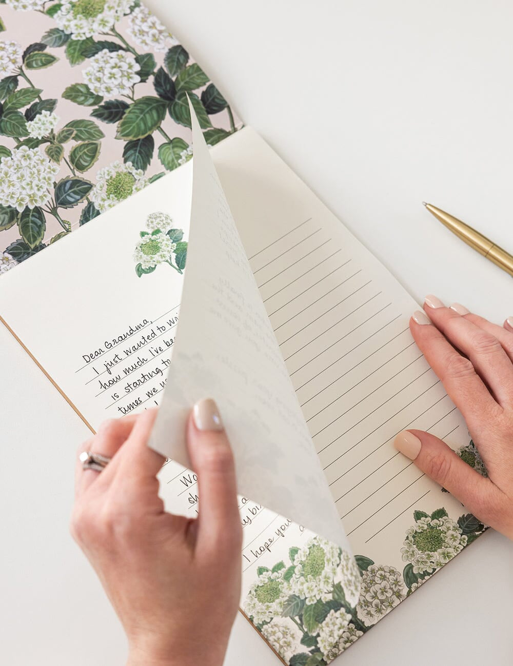 Hydrangea A4 Lined Writing Pad - Pure Apotheca