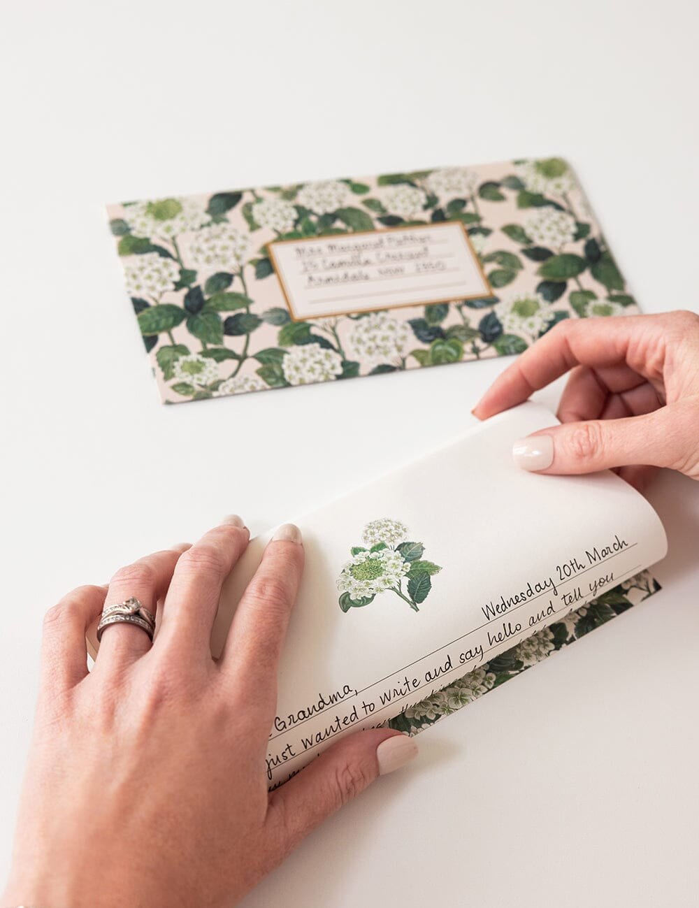 Hydrangea A4 Lined Writing Pad - Pure Apotheca
