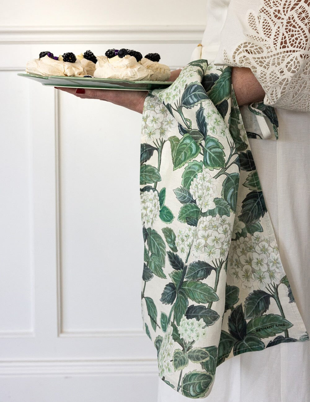 Hydrangea Linen Tea Towel - Pure Apotheca