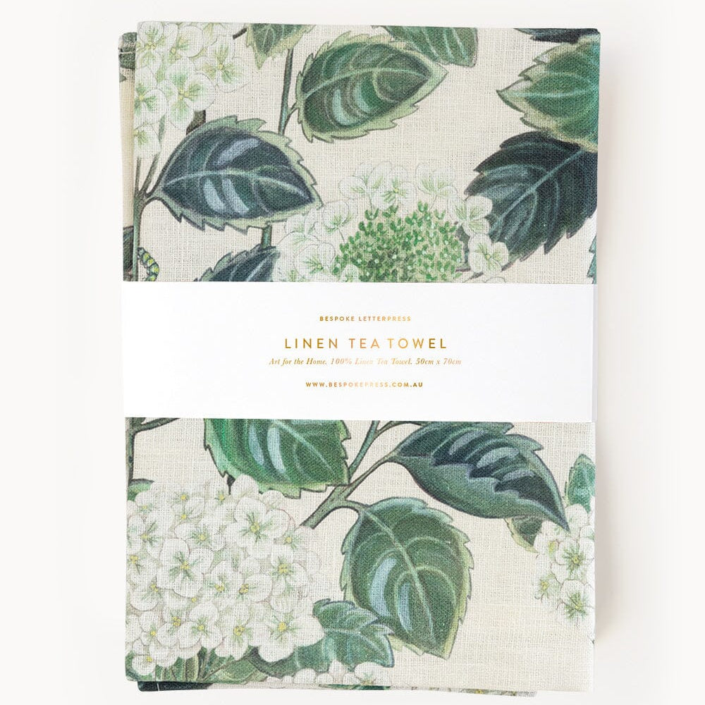 Hydrangea Linen Tea Towel - Pure Apotheca