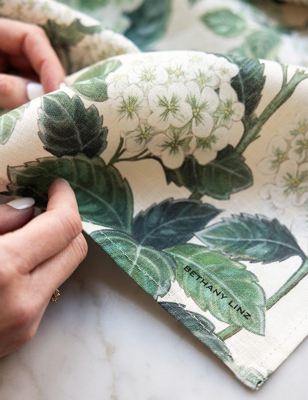 Hydrangea Linen Tea Towel - Pure Apotheca