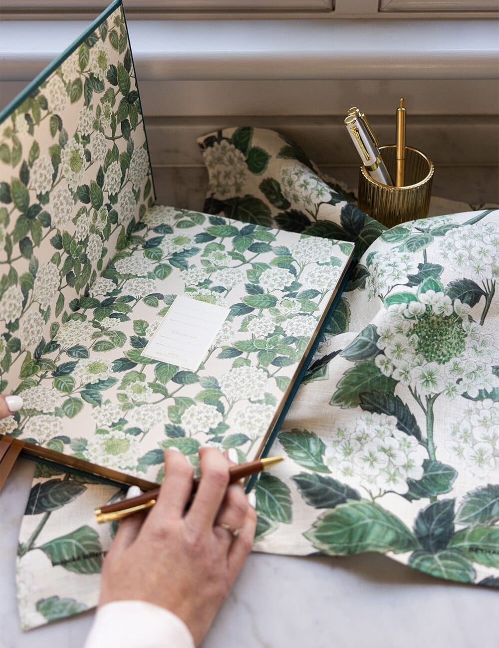 Hydrangea Linen Tea Towel - Pure Apotheca