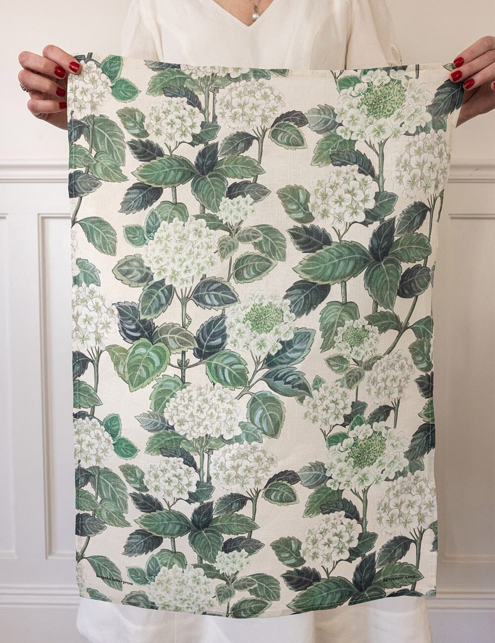 Hydrangea Linen Tea Towel - Pure Apotheca