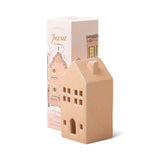 Incense Cone Holiday Pink Ceramic Townhouse with 20 Incense Cones - Persimmon Chestnut - Pure Apotheca