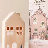 Incense Cone Holiday Pink Ceramic Townhouse with 20 Incense Cones - Persimmon Chestnut - Pure Apotheca