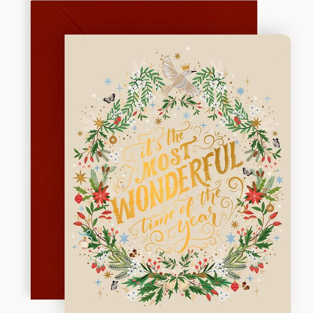 It’s the Most Wonderful Time of the Year - Christmas Card (Wreath) - Pure Apotheca