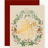 It’s the Most Wonderful Time of the Year - Christmas Card (Wreath) - Pure Apotheca