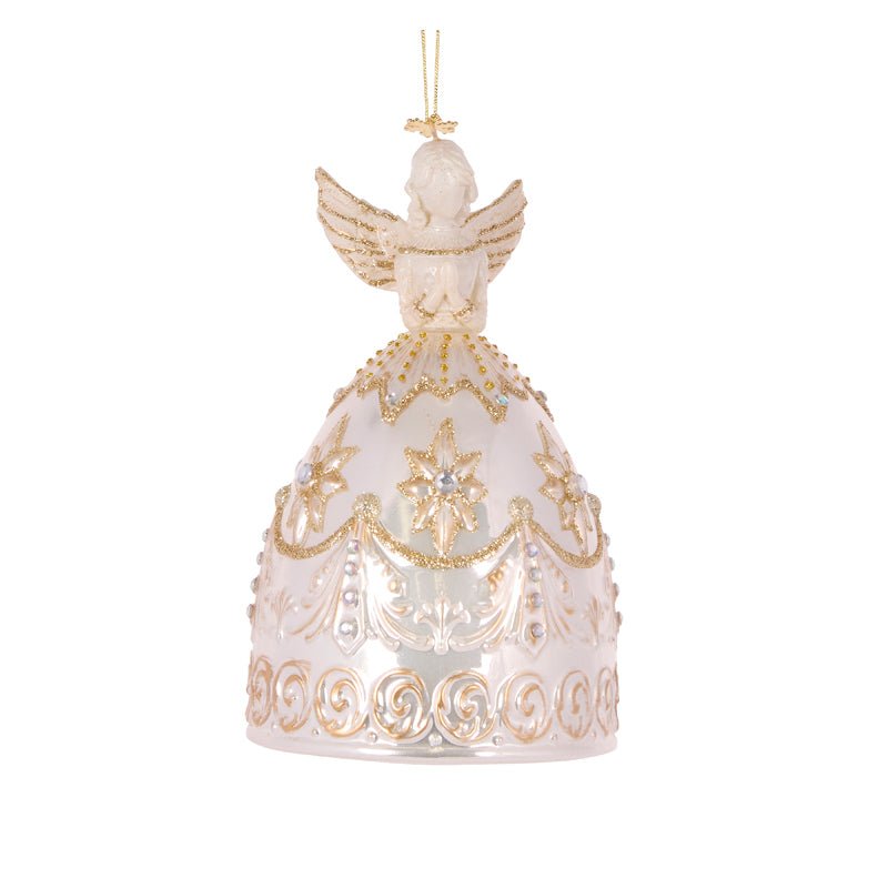 IVORY AND CHAMPAGNE GLASS ANGEL ORNAMENT - Pure Apotheca