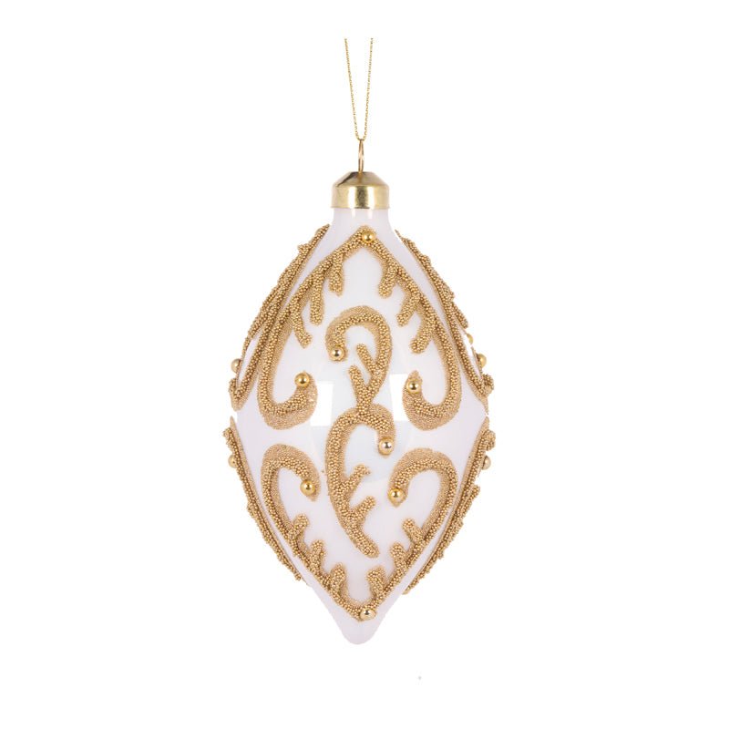 IVORY BEADED SWIRL DROP BAUBLE - Pure Apotheca