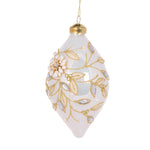 IVORY EMBELLISHED FOLIAGE DROP BAUBLE - Pure Apotheca