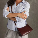 Jacqueline Shoulder Bag Burgundy Patent - Pure Apotheca