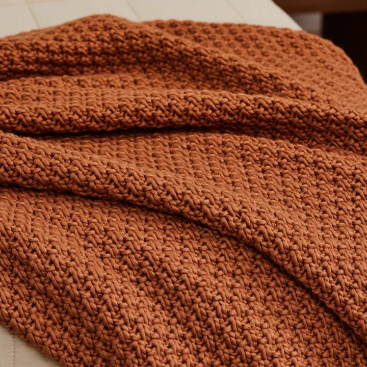 Jarah Knitted Clay Throw 140x175cm - Pure Apotheca