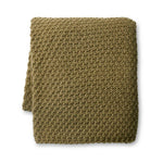 Jarah Knitted Olive Throw 140x175cm - Pure Apotheca