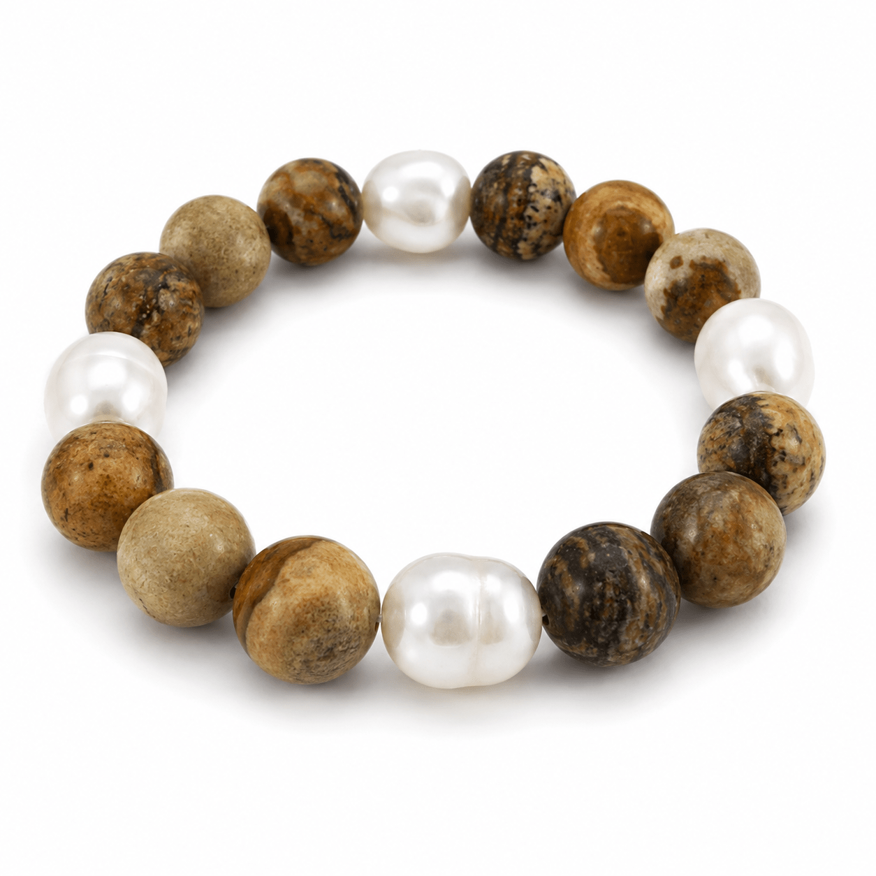 Jasper Beaded Pearl Bracelet - Pure Apotheca
