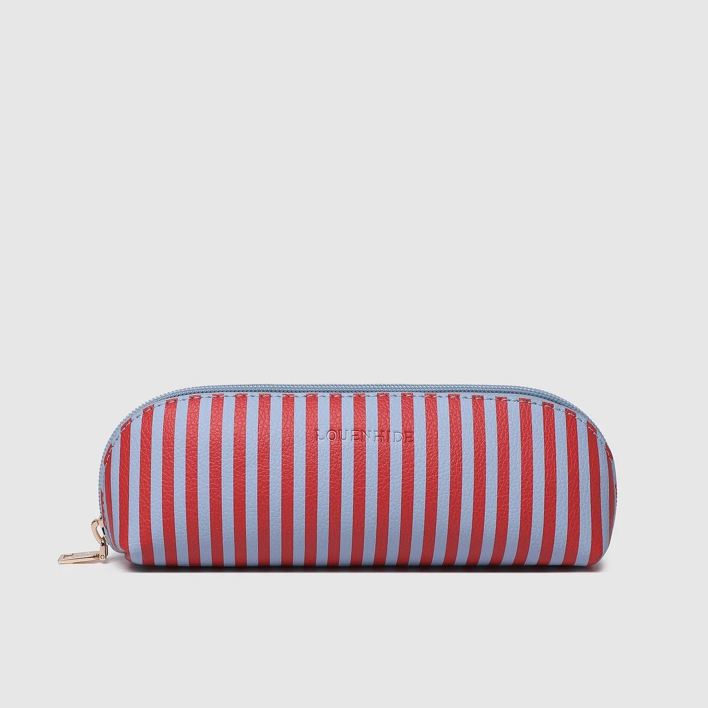 Jayne Stripe Makeup Bag Red/Sky Blue - Pure Apotheca