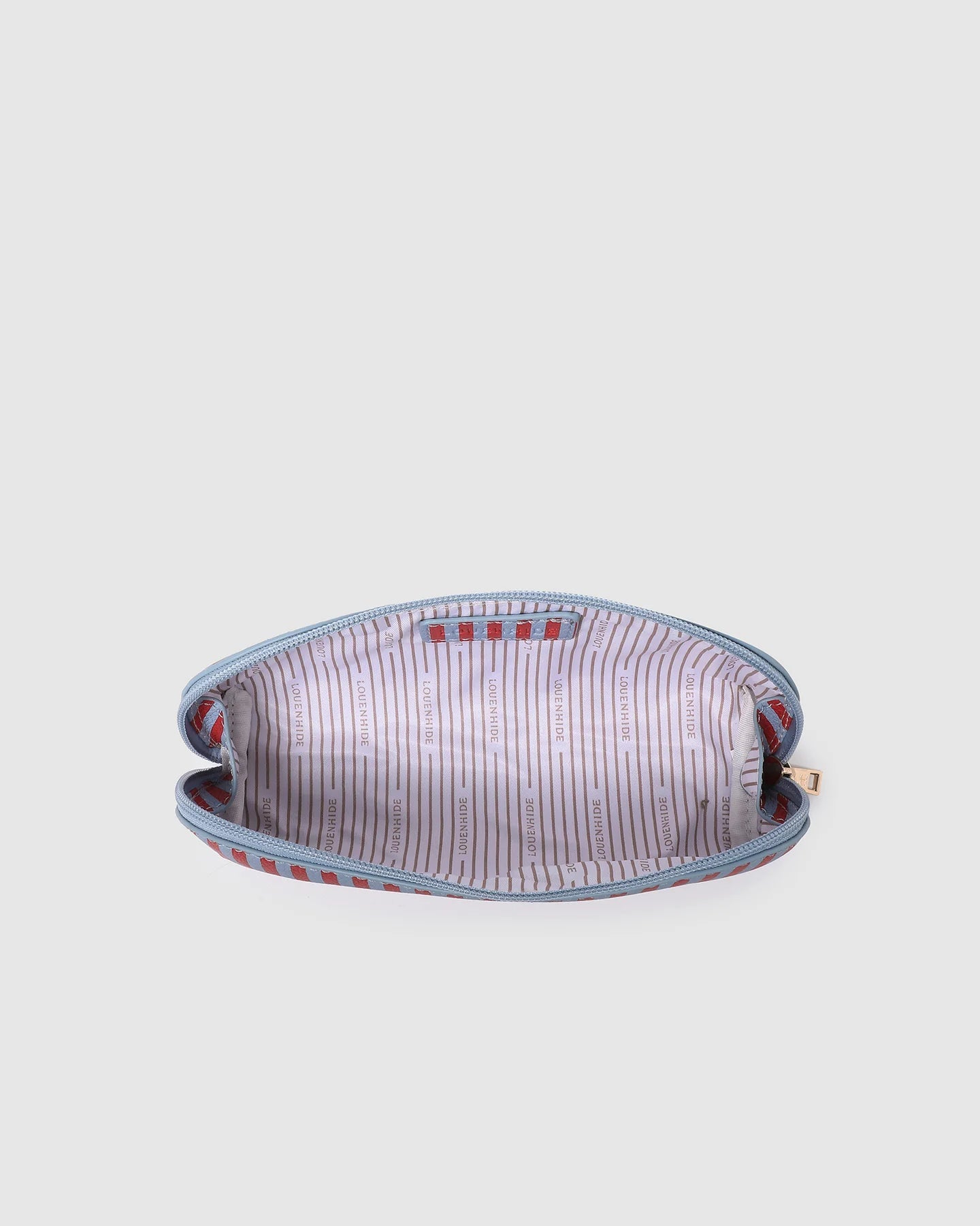 Jayne Stripe Makeup Bag Red/Sky Blue - Pure Apotheca
