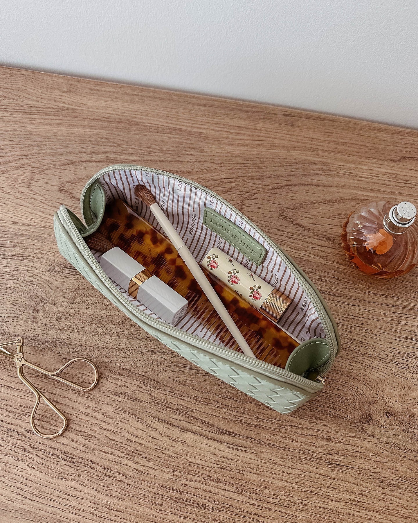 Jayne Woven Makeup Bag Sage Green - Pure Apotheca