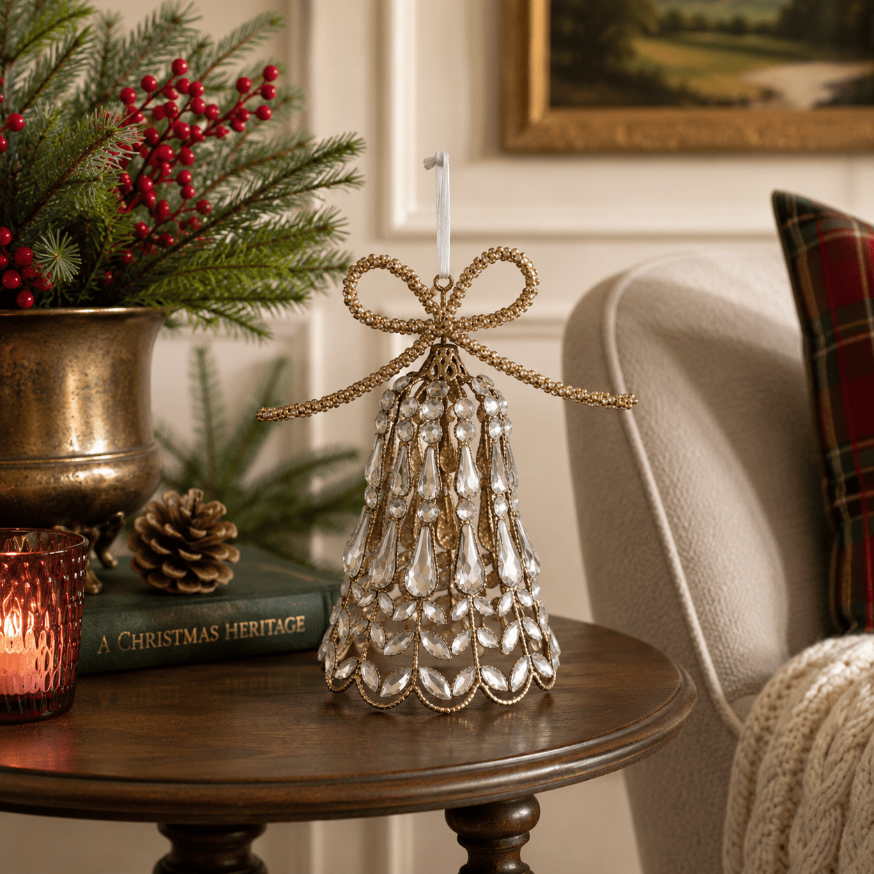 JEWELLED BOW BELL SML - Pure Apotheca