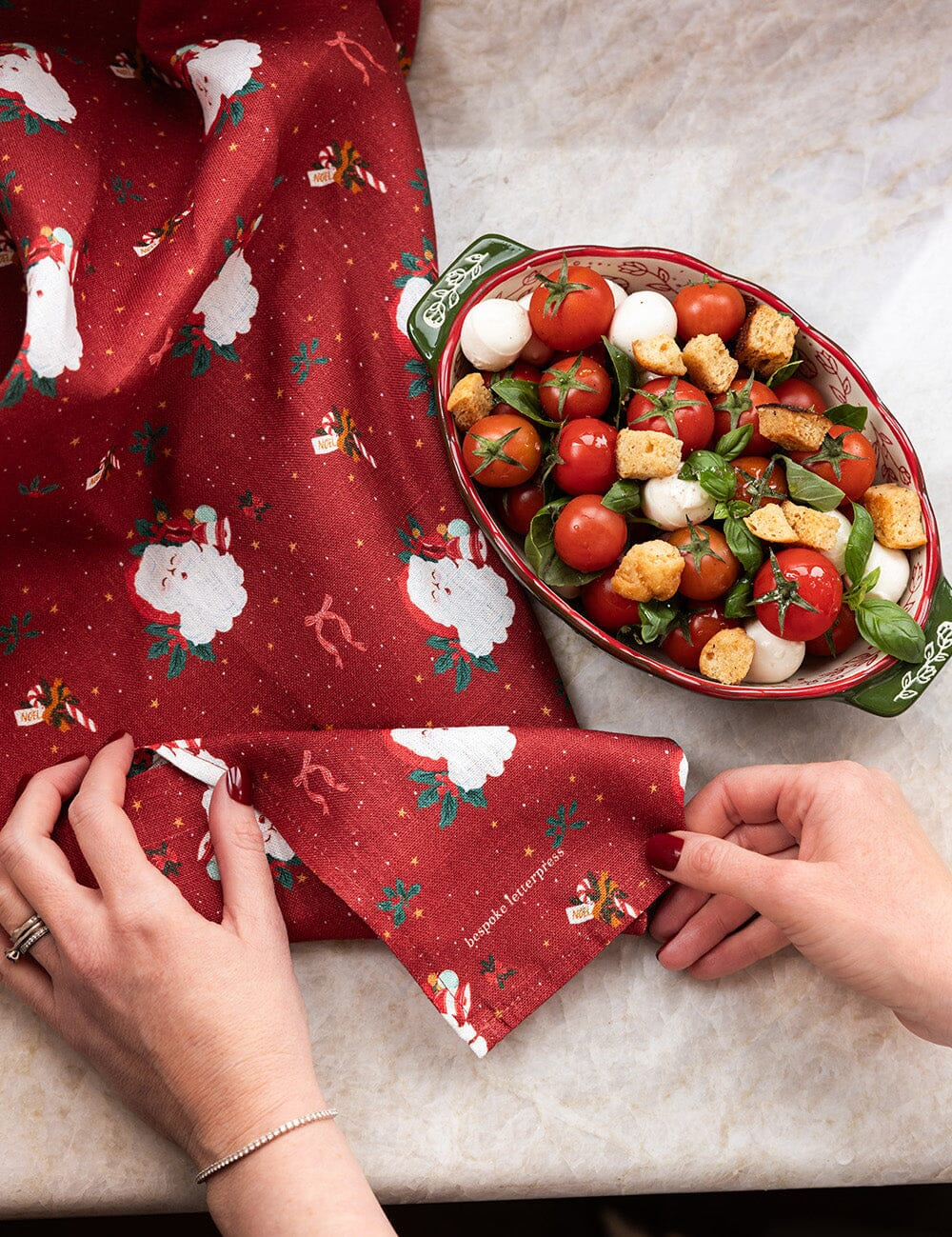 Jingle Bells Linen Teatowel - Pure Apotheca