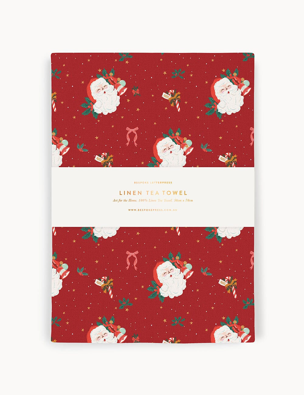 Jingle Bells Linen Teatowel - Pure Apotheca