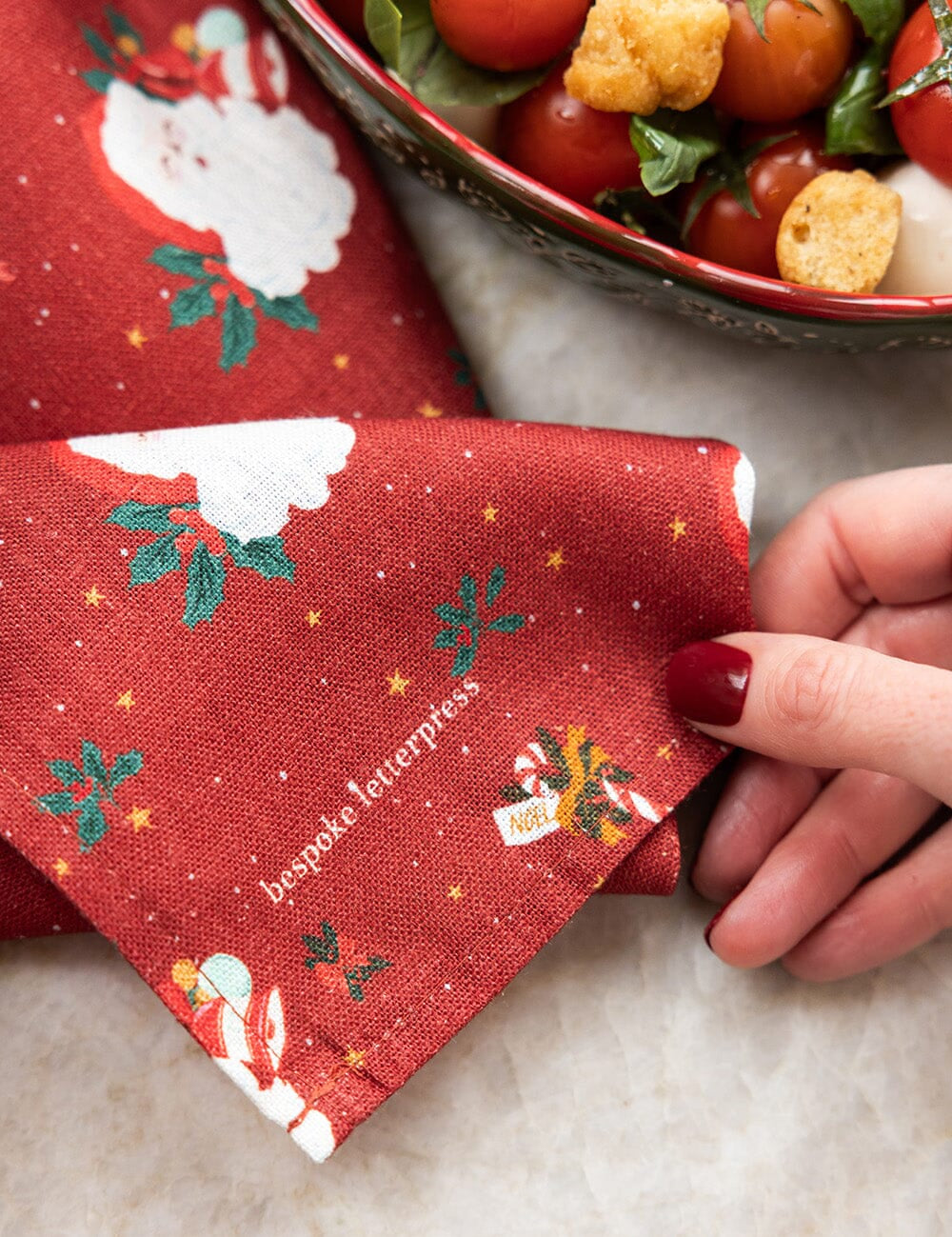 Jingle Bells Linen Teatowel - Pure Apotheca