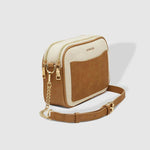 Jolene Cream Camel Canvas Crossbody Bag - Pure Apotheca