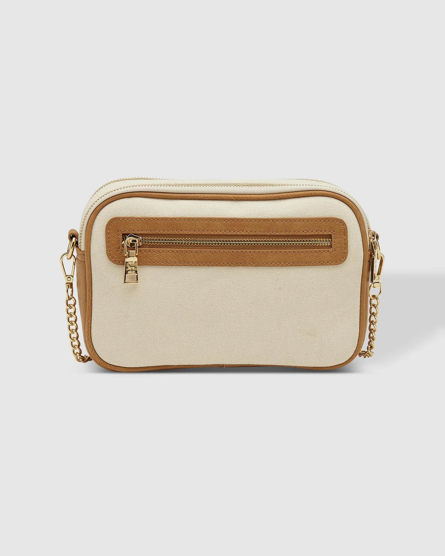 Jolene Cream Camel Canvas Crossbody Bag - Pure Apotheca