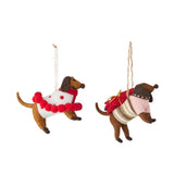 Jolly Pup Dog Felt Ornament 2ASSTD 15x10.5cm 2/Ast - Pure Apotheca
