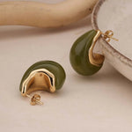 Jude Tear Drop Green Resin Studs - Pure Apotheca