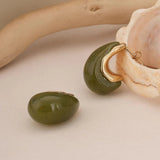 Jude Tear Drop Green Resin Studs - Pure Apotheca