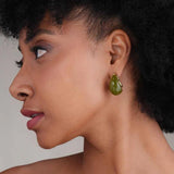 Jude Tear Drop Green Resin Studs - Pure Apotheca