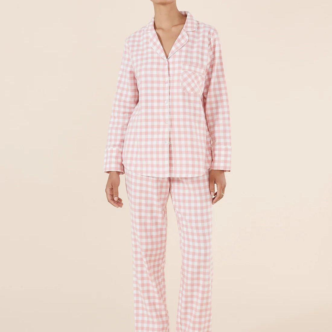 Juliette Gingham Cotton PJ Set Pink - Pure Apotheca