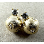 Jupiter Brushed Gold CZ Earring - Pure Apotheca