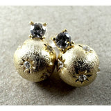 Jupiter Brushed Gold CZ Earring - Pure Apotheca