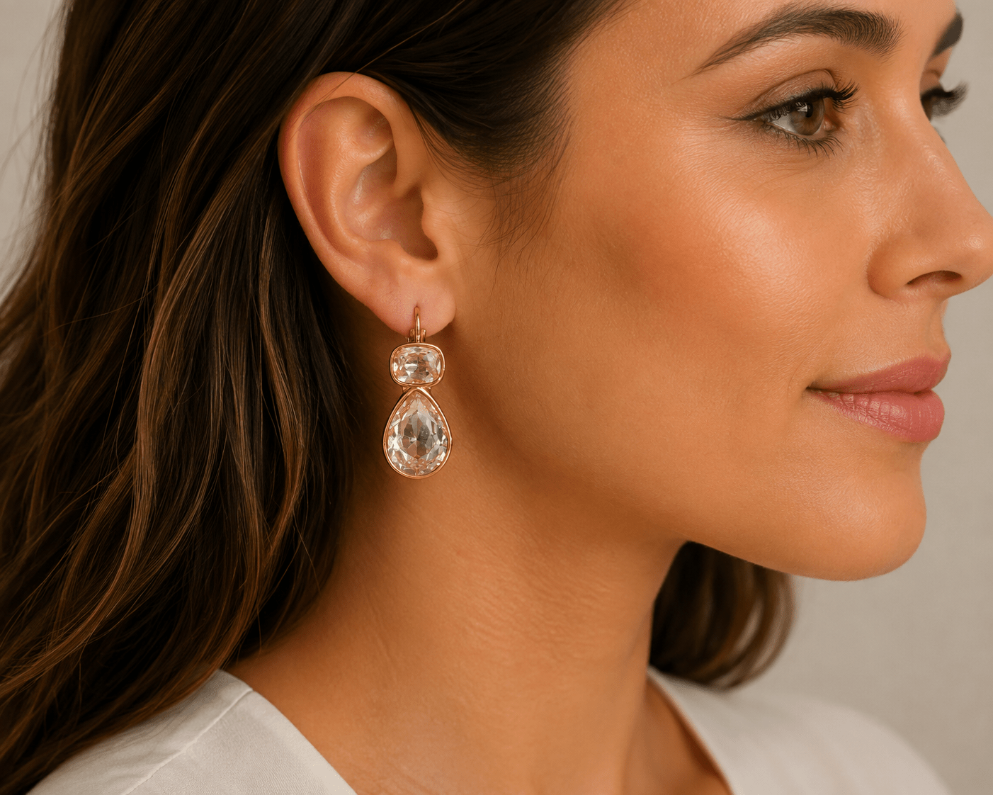 Kendall Double Crystal Drop Earrings - Pure Apotheca