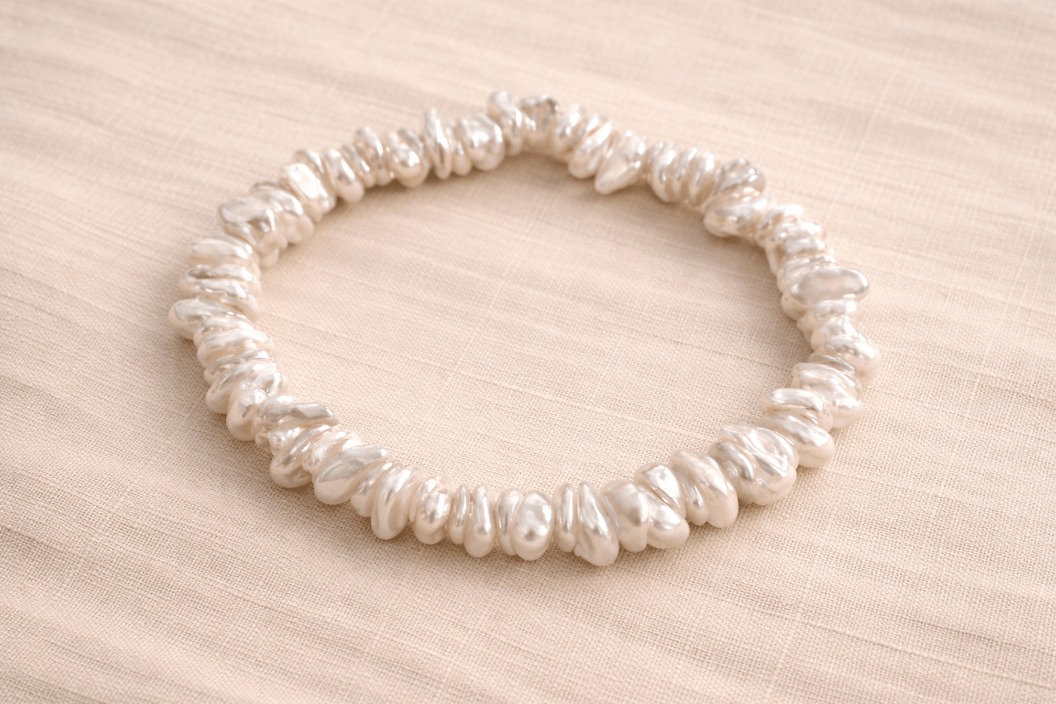 Keshi Shell Pearl Stretch Bracelet - Pure Apotheca