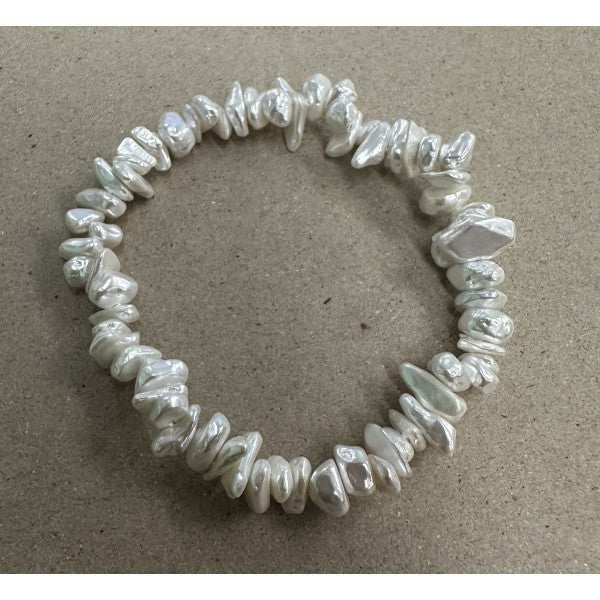 Keshi Shell Pearl Stretch Bracelet - Pure Apotheca