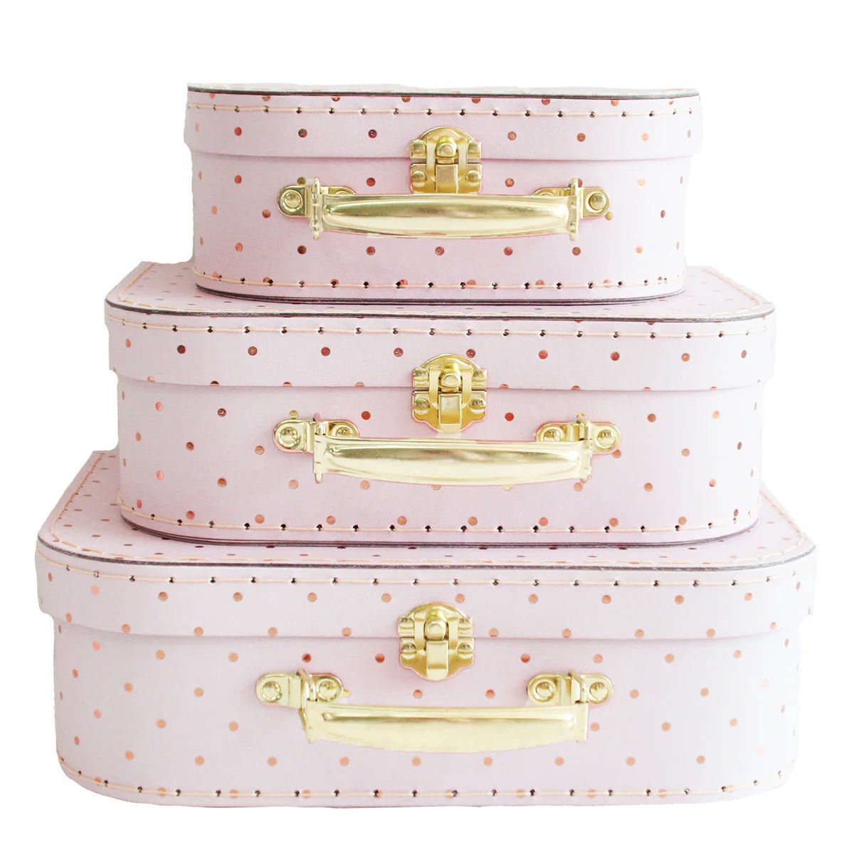 Kids Carry Case Set/3 - Pale Pink Gold Spot - Pure Apotheca