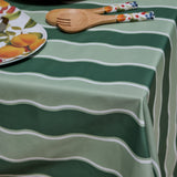 KIT WAVY DARK GREEN/LIGHT GREEN ALFRESCO TABLECLOTH140X250CM - Pure Apotheca