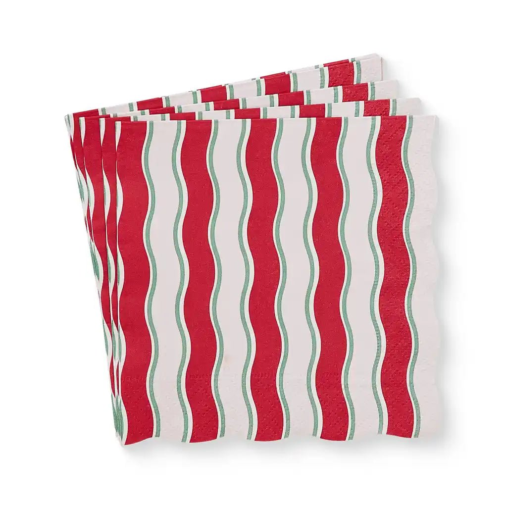 KIT WAVY RED/PINK COCKTAIL PAPER NAPKIN 20PC - Pure Apotheca