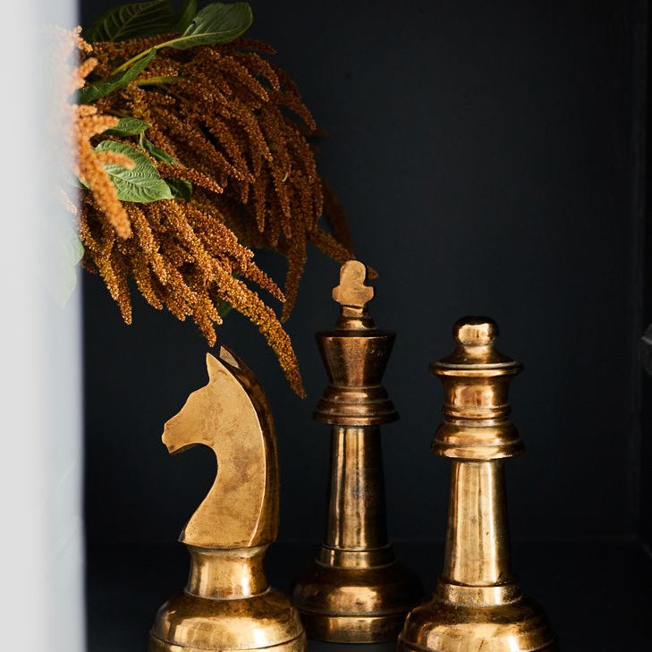 Knight Decorative Chess Piece Antique Brass - Pure Apotheca