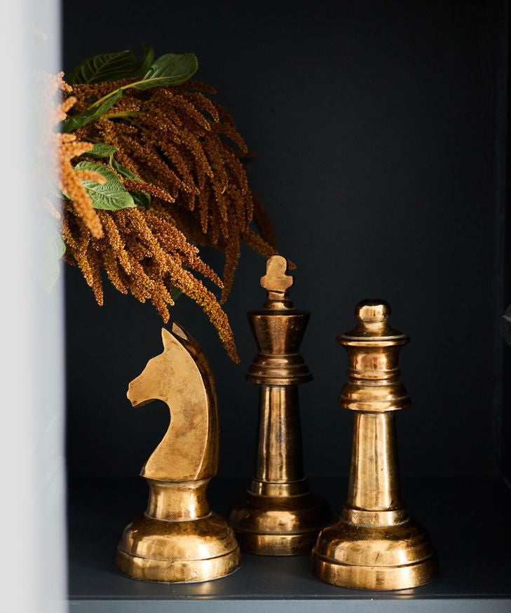 Knight Decorative Chess Piece Antique Brass - Pure Apotheca