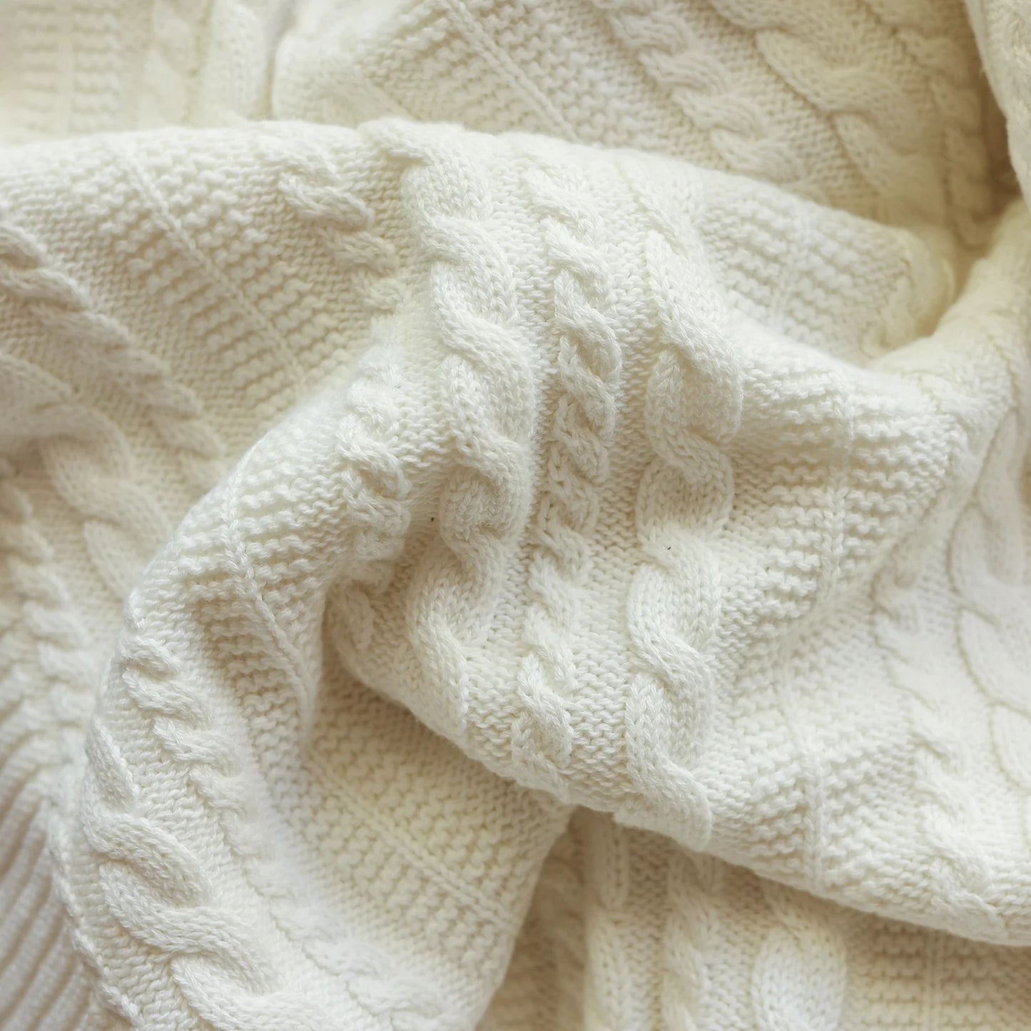 Knitted Baby Blanket White 120cm - Pure Apotheca