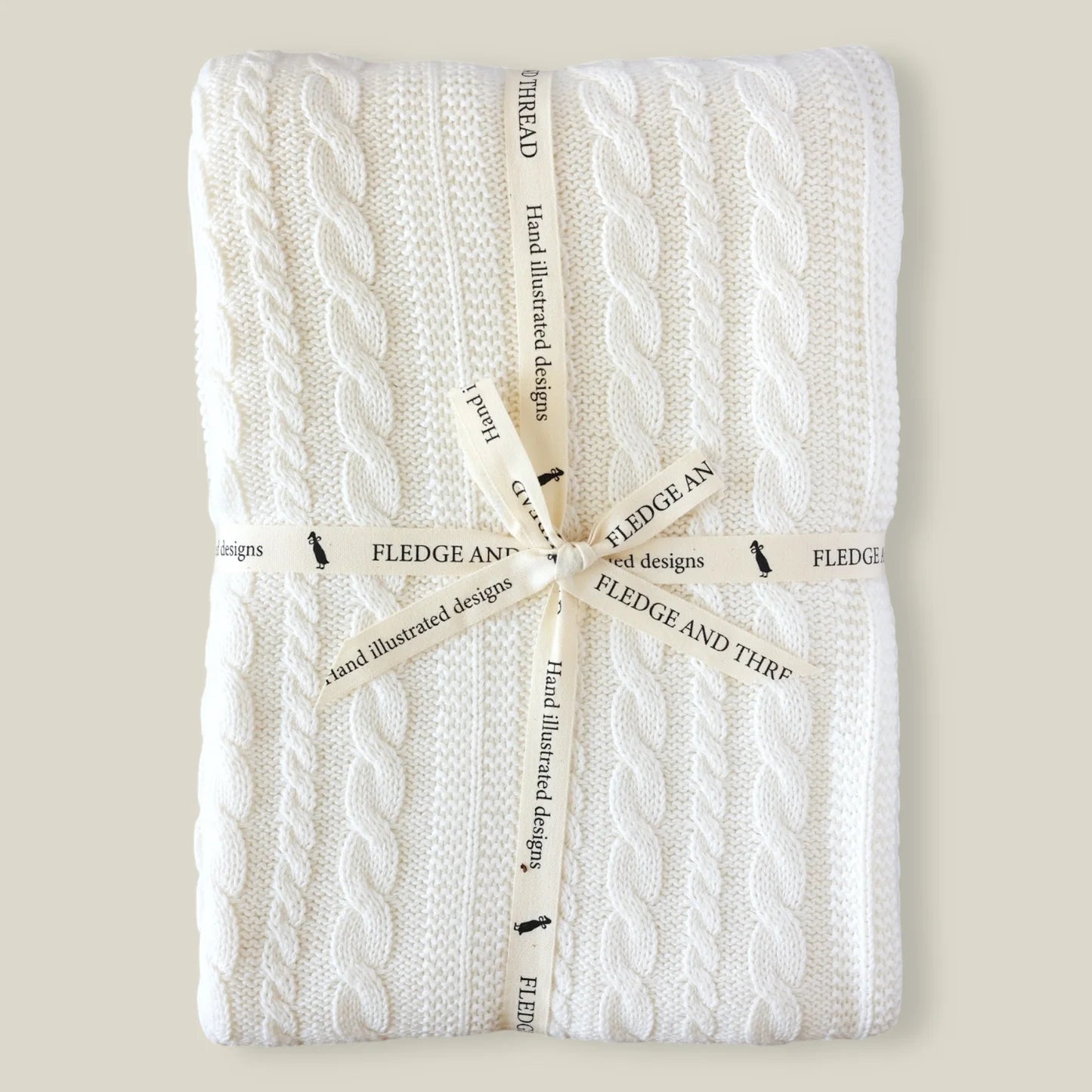 Knitted Baby Blanket White 120cm - Pure Apotheca