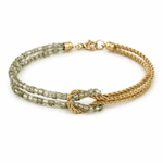 Knotted Crystal Gold Bracelet Green - Pure Apotheca