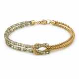 Knotted Crystal Gold Bracelet Green - Pure Apotheca