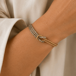 Knotted Crystal Gold Bracelet Green - Pure Apotheca