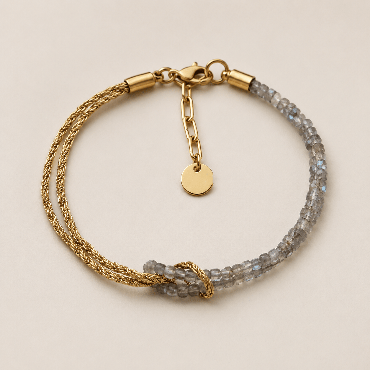 Knotted Crystal Gold Bracelet Smoke - Pure Apotheca